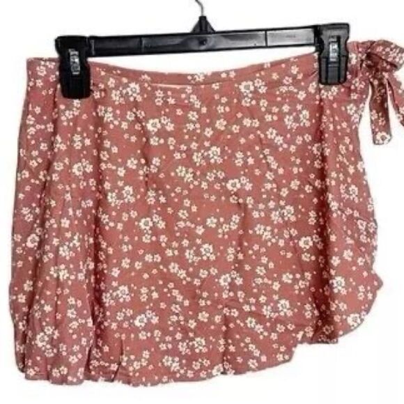 NEW Andie Swim Sarong Bottom Side Tie Skirt Coverup Ditsy Floral Rose Pink Small - Picture 6 of 8